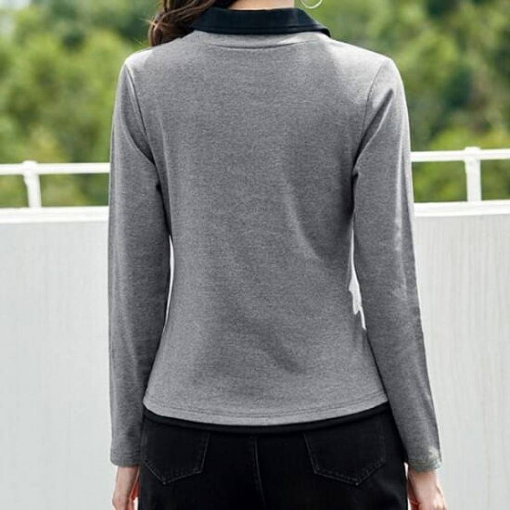 Navava Women Casual Collar Long Sleeve T shirT nT3006
