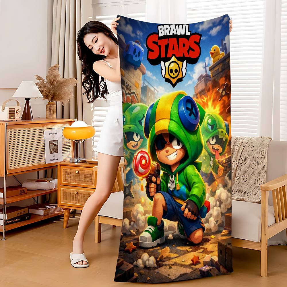 Game B-rawl Game S-Stars Anime Microfiber Printed Beach Towel Mountain Climbing Yoga Beach Swimming Running Absorbent Soft Towel