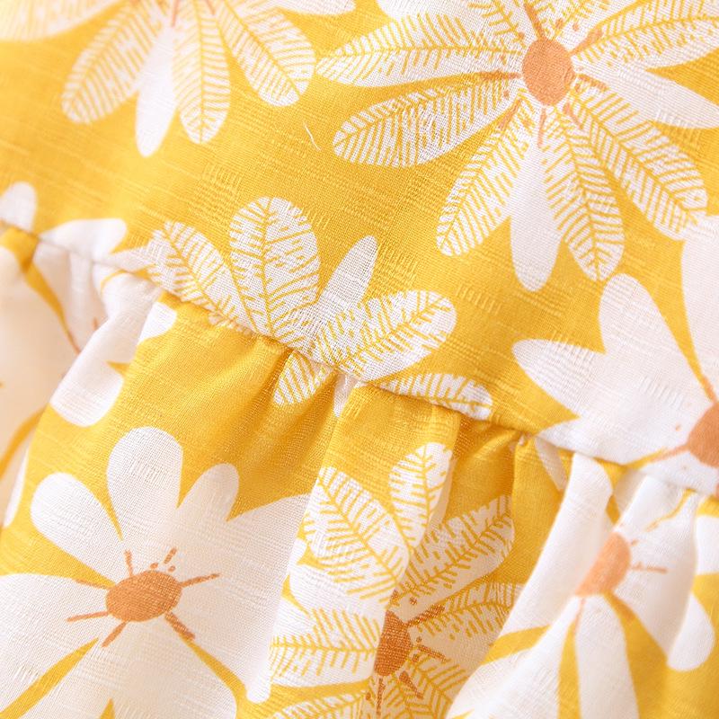 A749 Summer Baby Girl Princess Dress with Big Bow & Flower Skirt, Includes Hat, for Ages 1-4