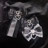 2/1pcs Y2k Gothic Harajuku Lace Bow Hair Clips Lolita Girls Sweet Cool Hairpins Double Ponytail Hair Accessories DIY Bag Decor