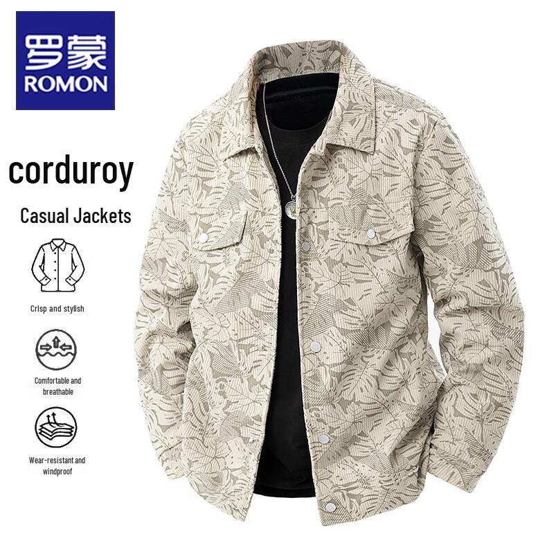 ROMON Men's Corduroy Casual Jacket
