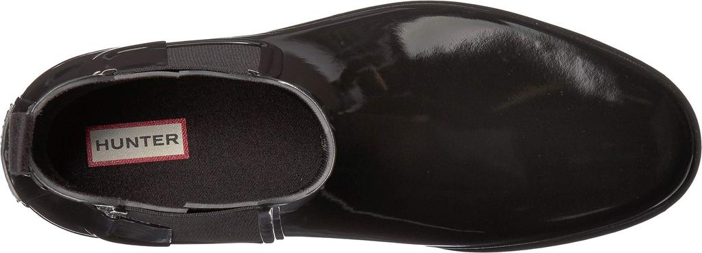Hunter Original Refined Chelsea Gloss Regenstiefel 25cm Herren, Schwarz,