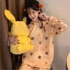 Spring & Autumn Women's Long-Sleeve Pajama Set - Cute Cartoon Design, Plus Size, Cozy Winter Loungewear