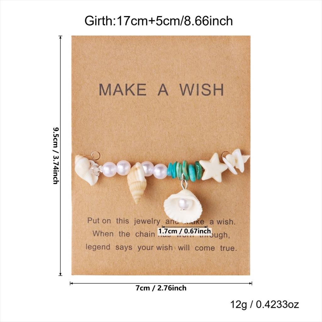 Shell Crushed Stone Imitation Pearl Star Conch Bracelets For Women Men Boho Starfish Bangle Ocean Beach Vacation Summer Jewelry