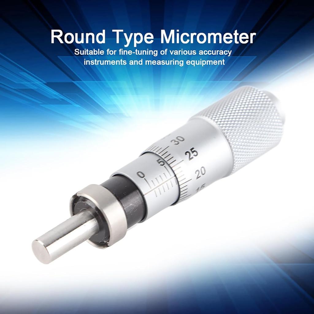 Micrometer Head 0-13mm Inside Micrometer for Fine-Tuning of Various Accuracy Instruments(Flat Head with Nut)