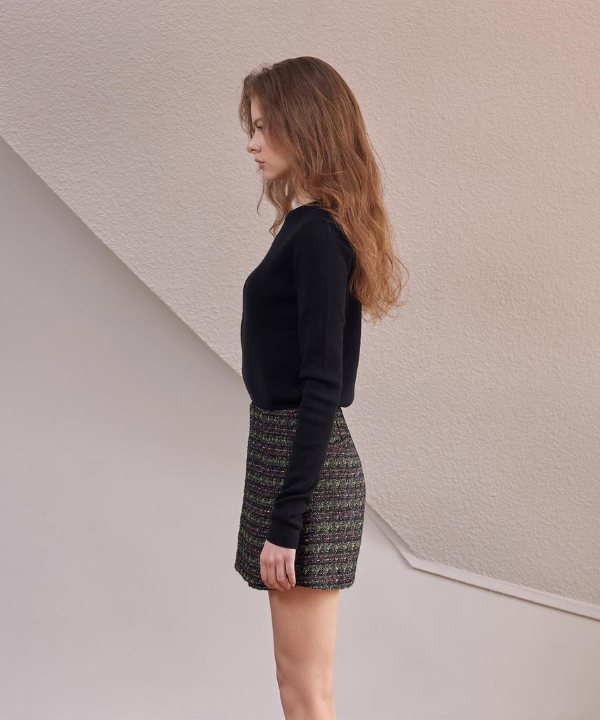 Lapineatteullie Classic Tweed Skirt Pants Red