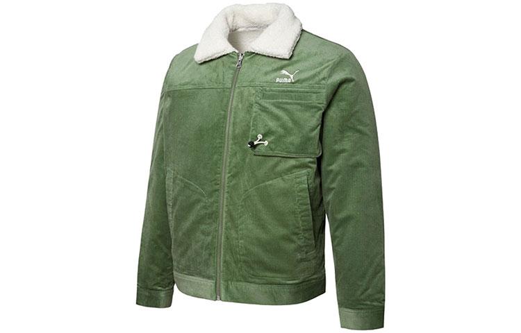 Куртки PUMA Мужские Зеленые Лацканы Умеренные Другое 534751-67 L