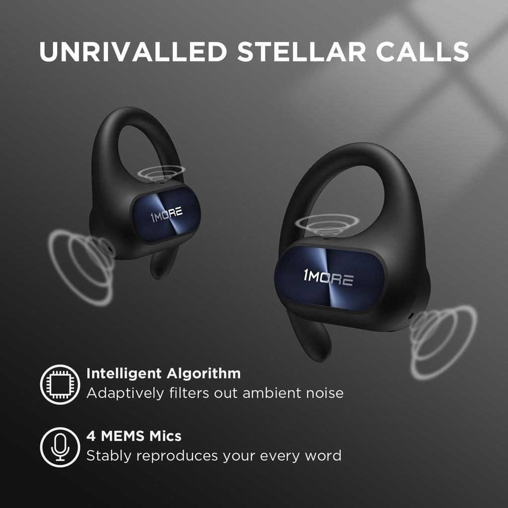 1MORE Fit SE S30 Wireless Lightweight IPX5 Up to 30 Hours of Bluetooth EQ Sports Style Open-Ear Earbuds, (10g), Waterproof, Playtime, 5.3 Compatible,