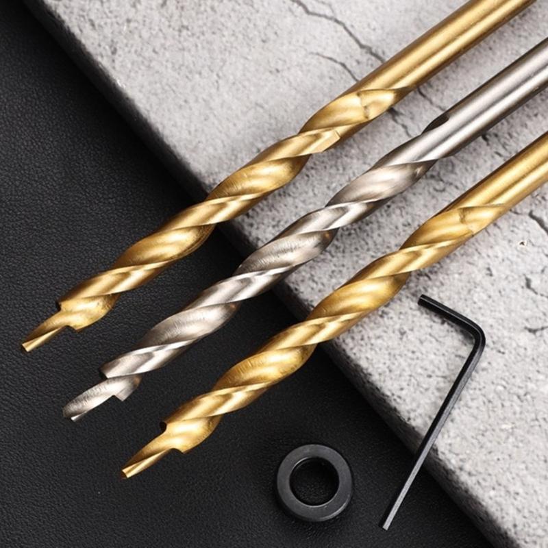 Hex/Round Shank Oblique Hole Locator Drill Bit for Precise Hole in Woodworking Constructed from High Speed Steel Build