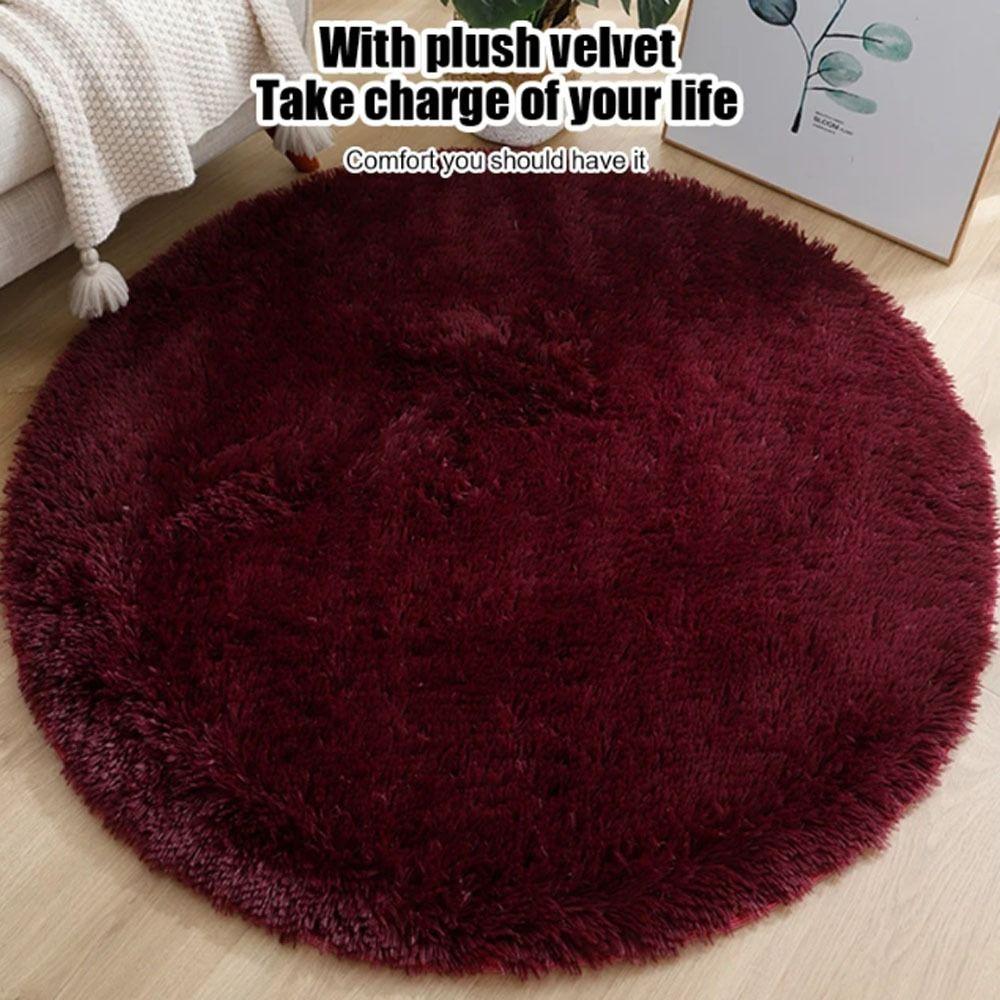Non Slip Round Carpet Soft Plush Furry Carpet  For Living Room Home Decor Bedroom