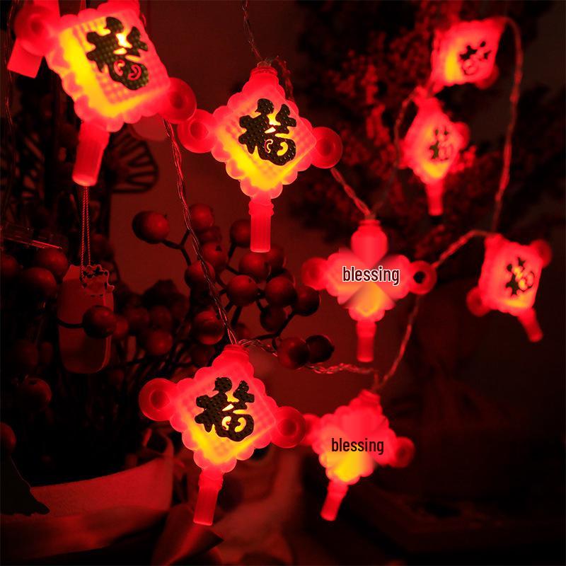 Solar-Powered Red Lantern String Lights: Festive New Year & Lantern Festival Outdoor/Indoor Decoration