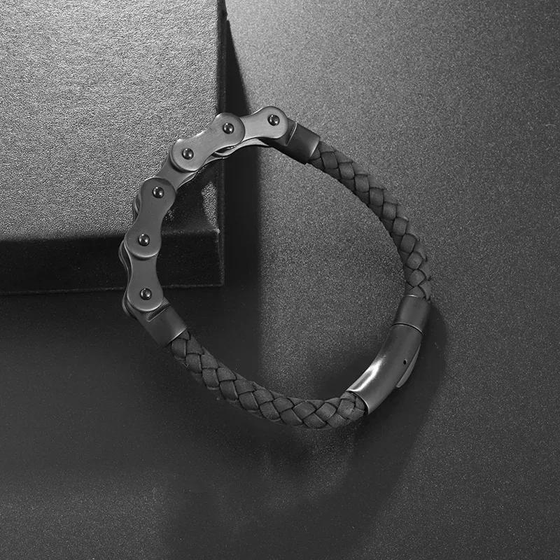 Mens Womens Couple Metal Infinity Sign Leather Bracelet Magnetic Closure Charm Bracelet Leather Wristband Casual Jewelry