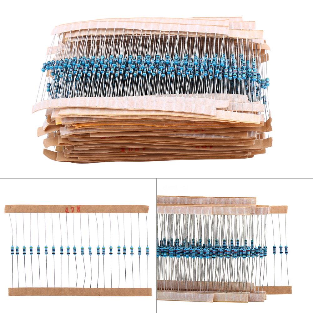 1280pcs 14W 64 Values 1?10M Ohm Metal Film Resistors Assortment Components Kit Set