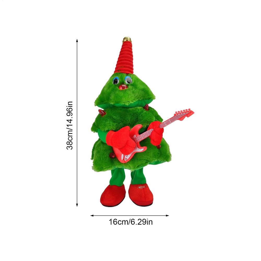 

Singing Christmas Tree Musical Christmas Tree Plush Doll With Light Cute Desktop Figurine Desktop Ornament For Men Teens Girls