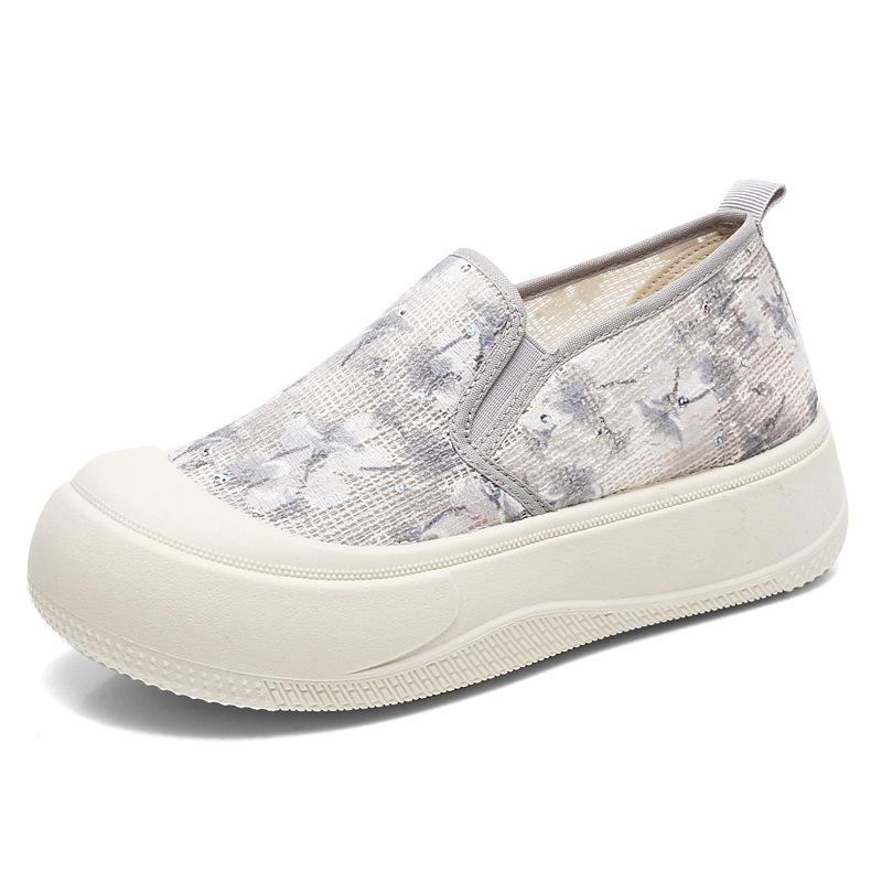 Summer Mesh Lazy One-pedal Cloth Shoes Thick-soled Non-slip Heightening Casual Shoes