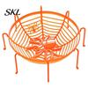 Decorative Spider Web Dish Halloween Basket, Plastic Cobweb Design Fruit Serving Bowl, Treat Spooky Decor or Trick Candy Holder for Dinner Table,