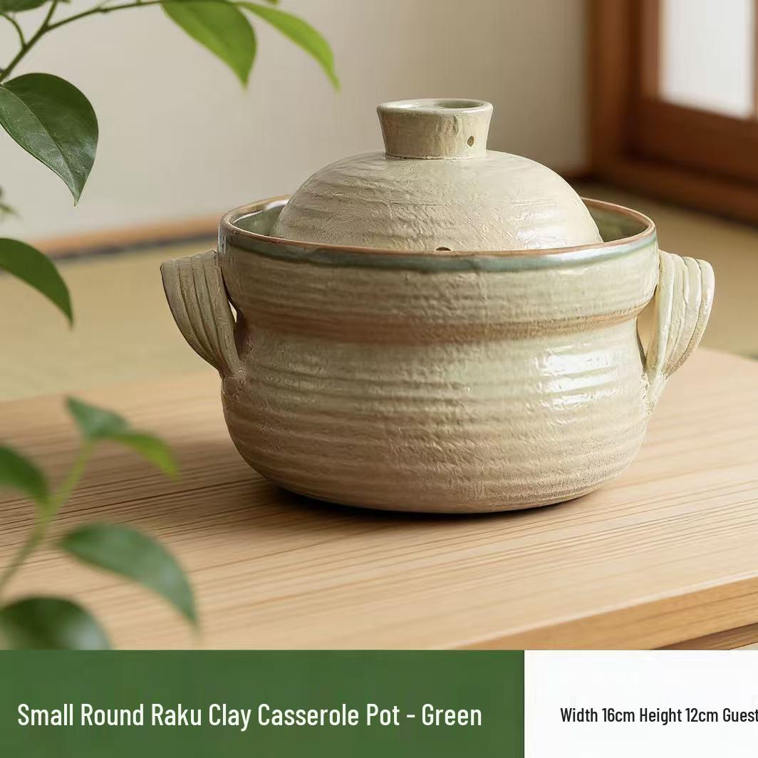 

In-Stock Ceramic Soup & Stew Clay Pot with Lid - Ideal for Gas Stove Cooking and Rice Preparation 18cm