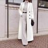Fall Winter Women's Solid Color Long Warm Wool Coat, Casual Loose Overcoat for European American, Crossborder Outerwear