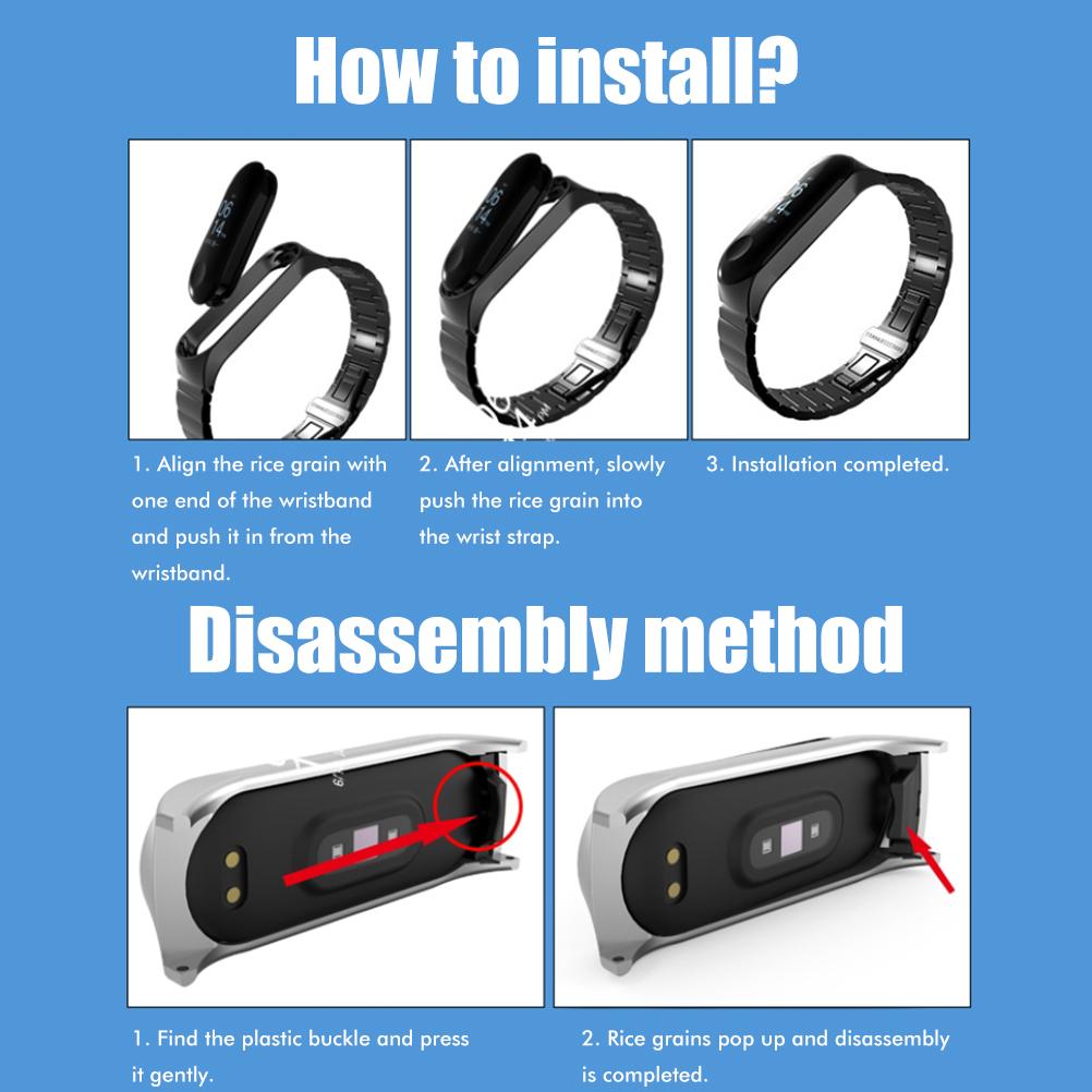 Replacement Wristbands Compatible for Xiaomi Band 7 Metal Straps Waterproof Stainless Steel Straps Easy To Install with Tools