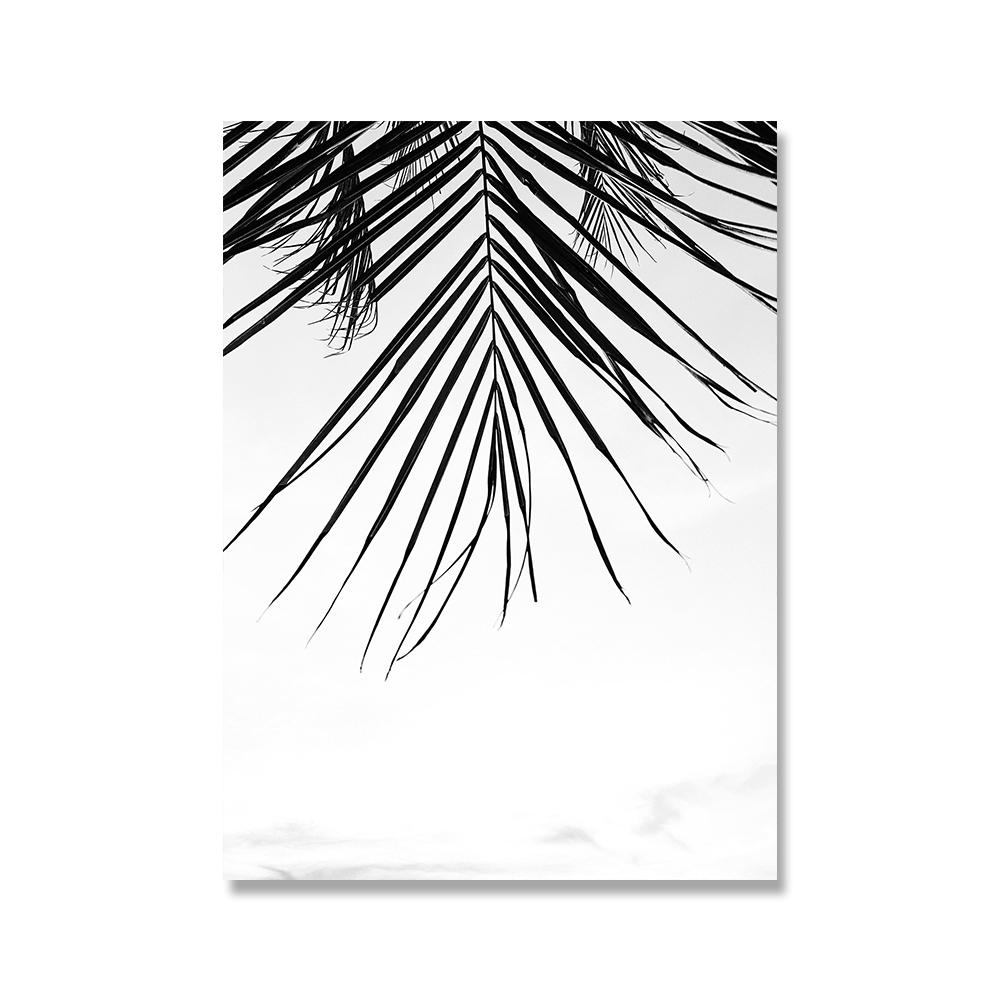 Scandinavian Poster Black White Beach Palm Tree Nordic Style Wall Art Canvas Print Painting Decoration Picture Living Room Decor No Frame