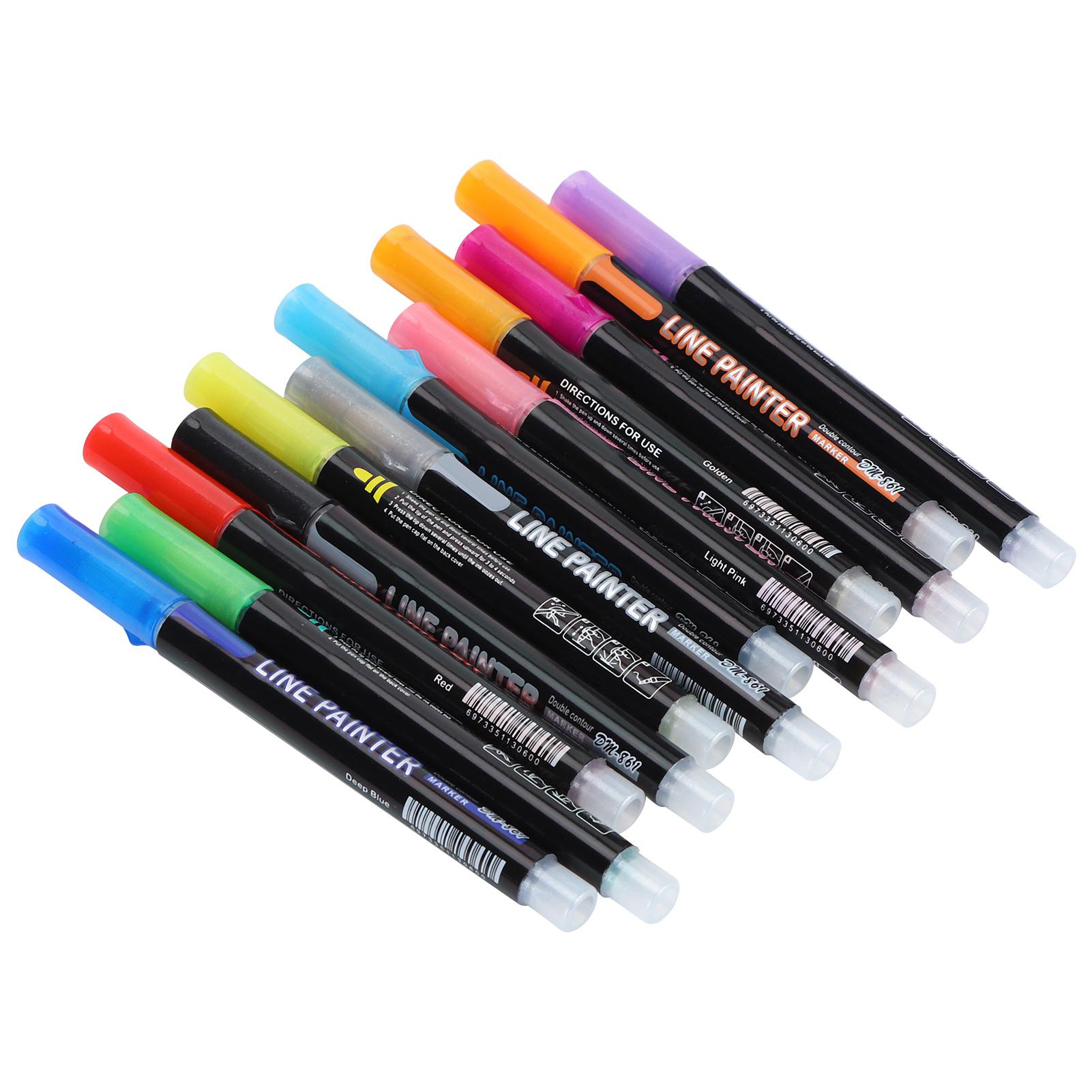

Portable Colored Highlighter Children Adult Painting Drawing Highlighter Marker Pen Set12 Colors