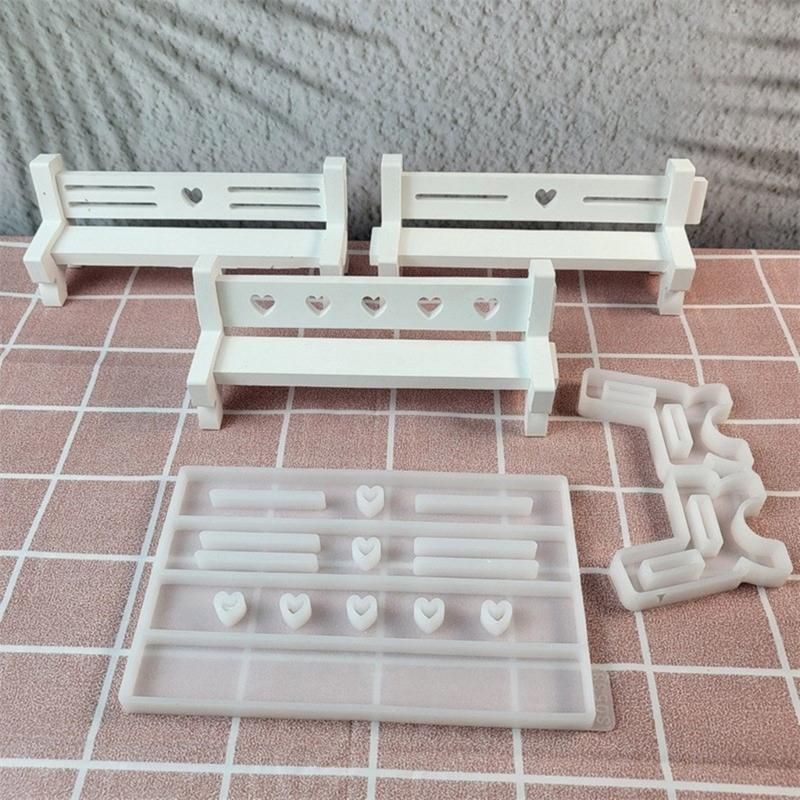 Parkbänke Silikonform Stuhlbänke Beine Gipsform Herzförmige Gipsformen Handgemachte Harzgussform Wohndekore