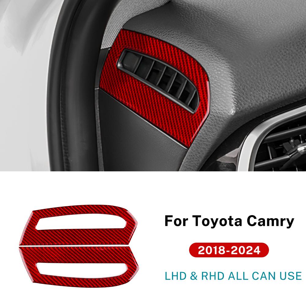 Real Soft Carbon Fiber For Toyota Camry 2018 2019 2020 2025 2025 2025 2025 LHD RHD Car Instrumentside Air Outlet Interior Panel