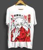 Sesshomaru T-Shirt Roter Mond Inu Yasha Kawaii Anime T-Shirt Weiß