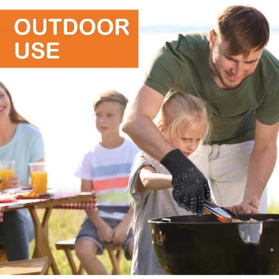 BBQ Grill Gloves, 1472°F Extreme Heat Resistant Grilling Gloves Non-Slip Oven Mitts Potholder, Perfect for Barbecue, Cooking, Baking, Fireplace,