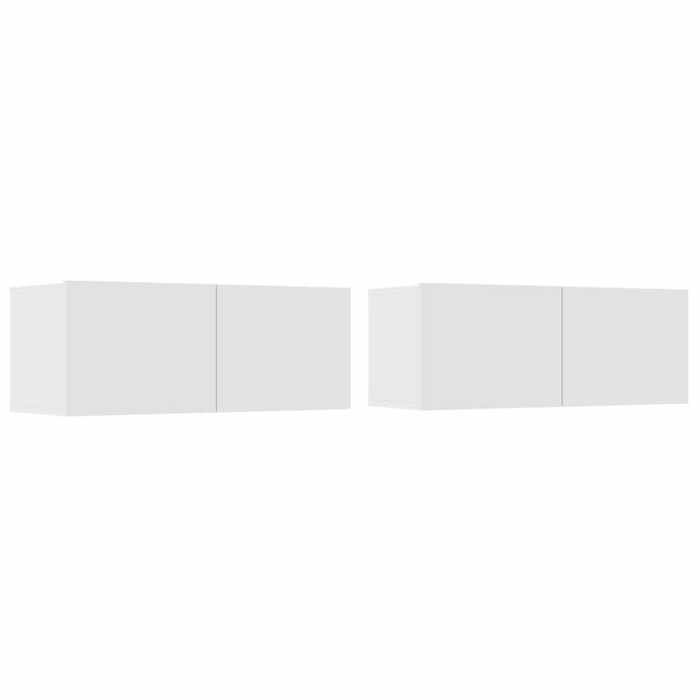 VidaXL Meubles TV 2 pcs Blanc 80x30x30 cm Bois d'ingénierie 804535