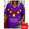 Christmas Women's T-shirt 3D pattern printing V-neck T-shirt quick-dry New Year's T-shirt New women's tops y2k clothes for woman