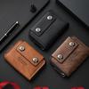 Multifunctional Three Fold Wallet Solid Color Business Clutch Bag Creative Men Card Holder  Men
