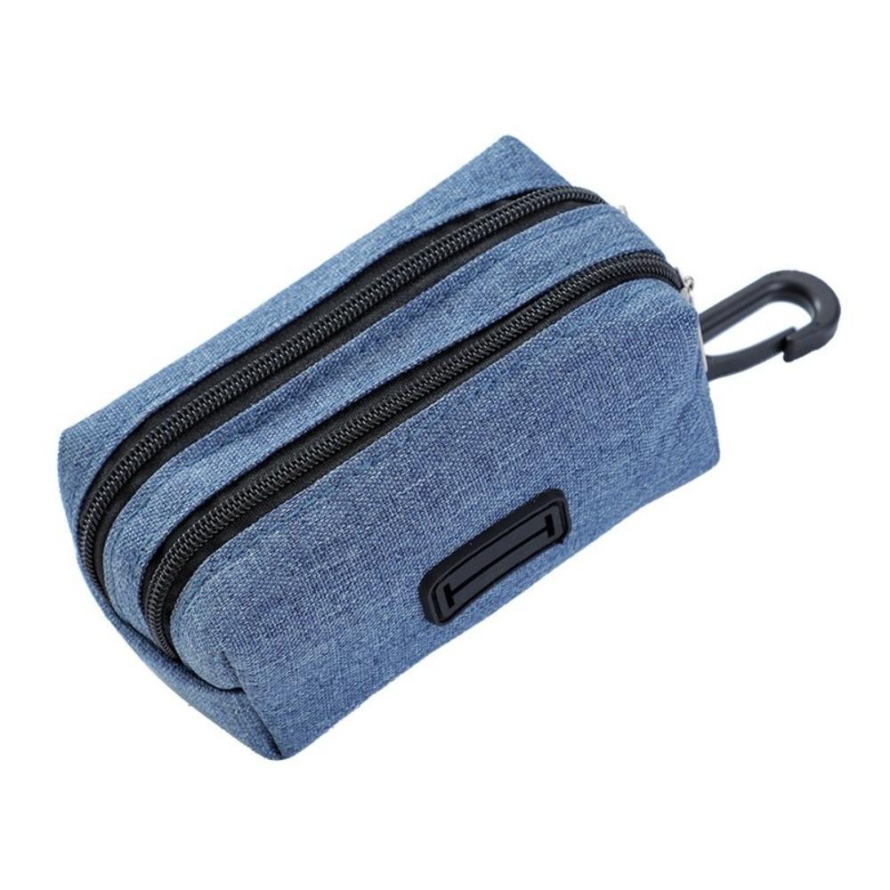 Double Zipper Dog Poop Bag Holder Cleaning Tools Multifunctional Pet Treat Bags Dog Walking Pet Waste Bag Dispenser Outdoor