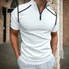 Men's Golf Short Sleeve T Shirts Casual Lightweight Shirt Stylish Quarter-Zip  Lapel Collar Shirt