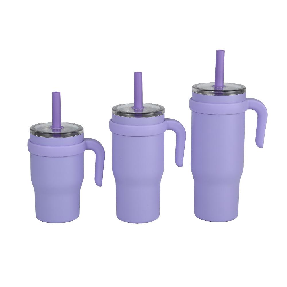 New Stainless Steel Cup With Handle Children'S Straw Cup High Value Vacuum Thermos Cup
