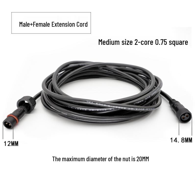 Waterproof Aviation Plug Male-Female Extension Connector for LED Lighting Fixtures