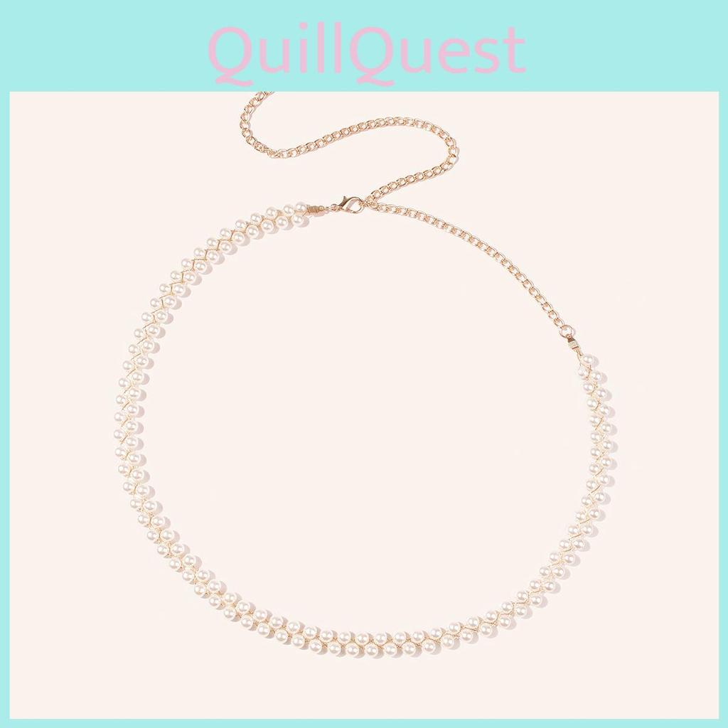 Sweet Pearl Waist Jewelry For Women With Gold Thread Design For Spring And Fall Wear