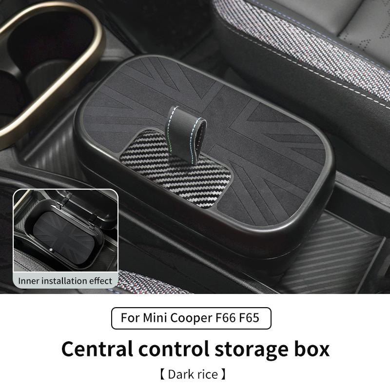 

Central Control Storage Box For BMW Mini Cooper F65 F66 2024 2025 Central Armrest Storage Box Car Accessories Dark rice