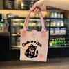 Large Capacity Cartoon Tote Bag Lightweight Handheld Bag Knitted Bucket Handbag  Casual Use