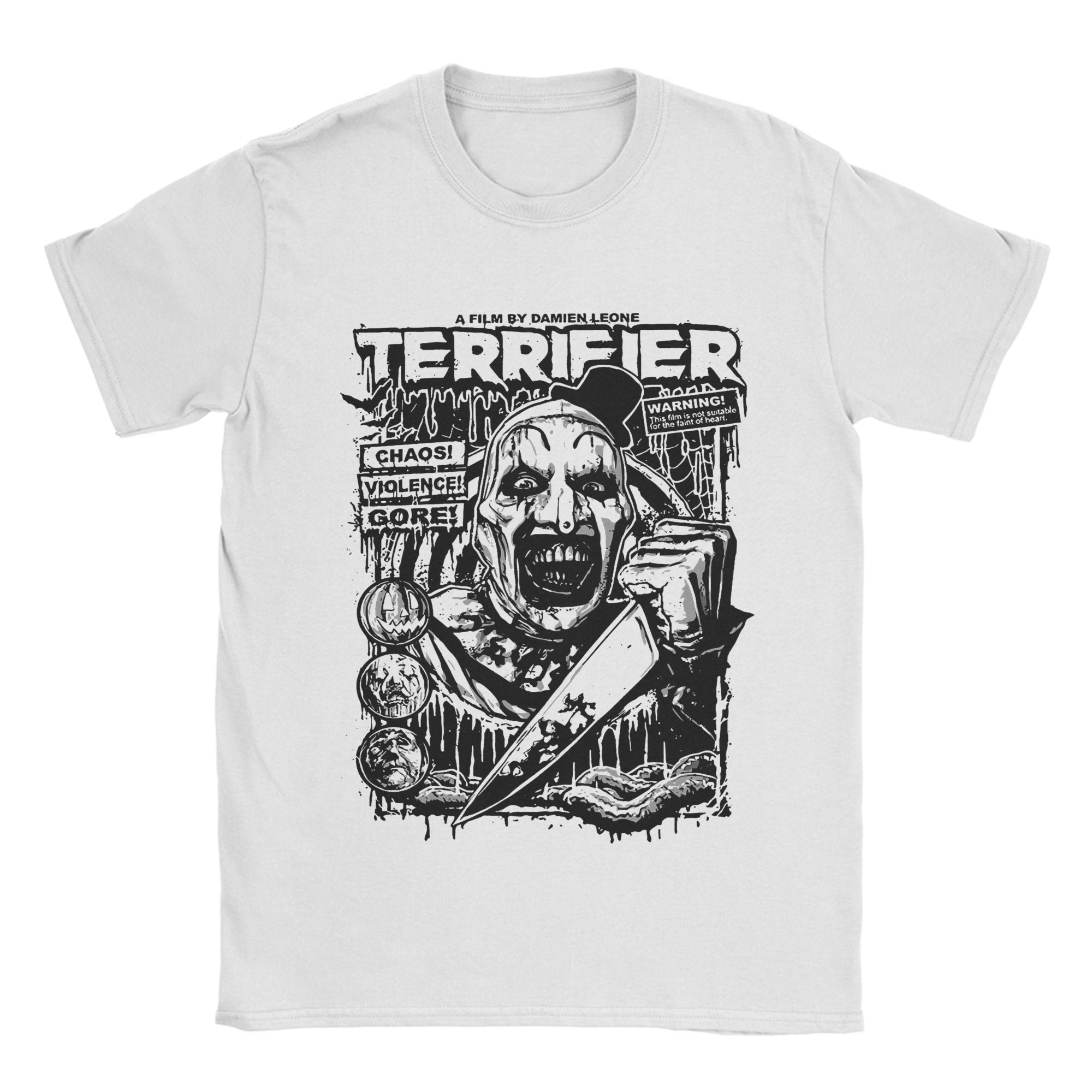 

Футболка Terrifier для мужчин Хоррор Фильм Смешная 100% Хлопок Футболки Круглый Вырез Короткий Рукав Футболка Взрослые Топы S разноцветный