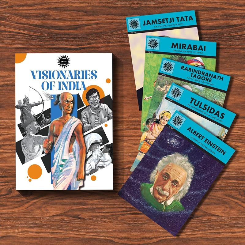 Visionaries Pack Of | Indian Mythology, History & Folktales | Cultural Stories For Kids & Adults | Illustrated Children' Comic Books | Amar Chitr
