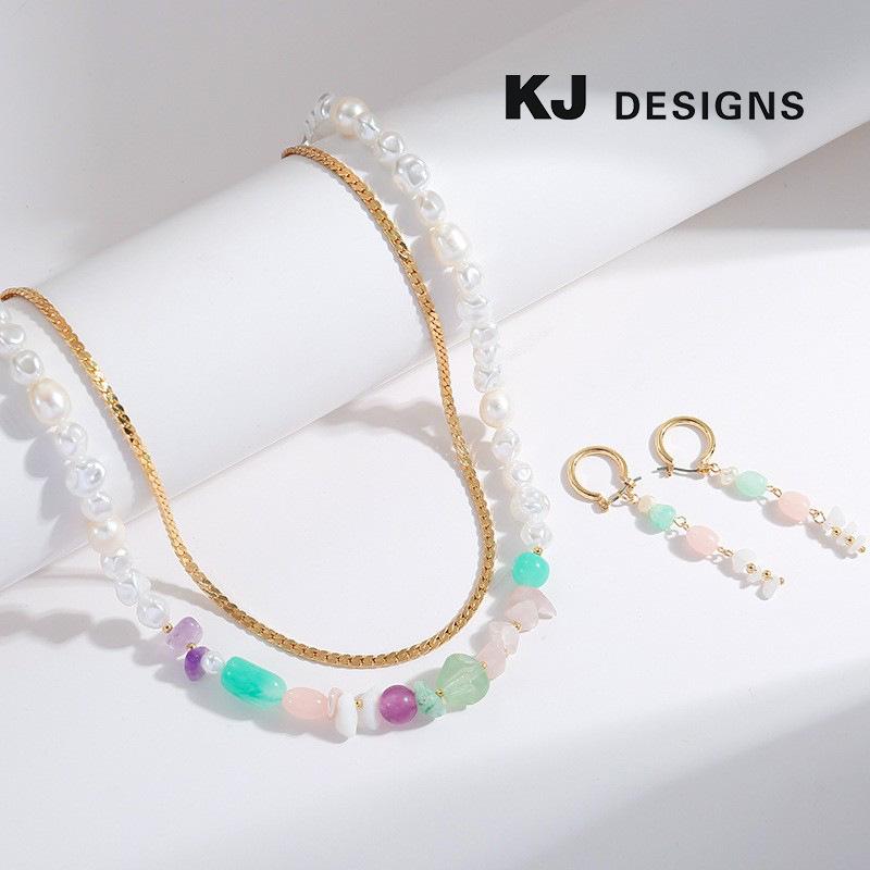 

Kenjie Double Layer Beaded Necklace Set - Women s Designer European & American Style