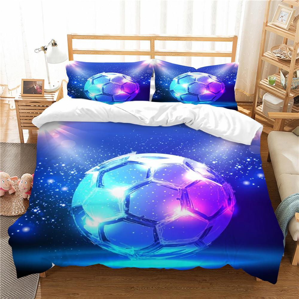 Football Duvet Cover Set King Queen Size Bedding Children Boy Man Soccer Quilt Cover with Pillowcase Luxury Bedding Sets