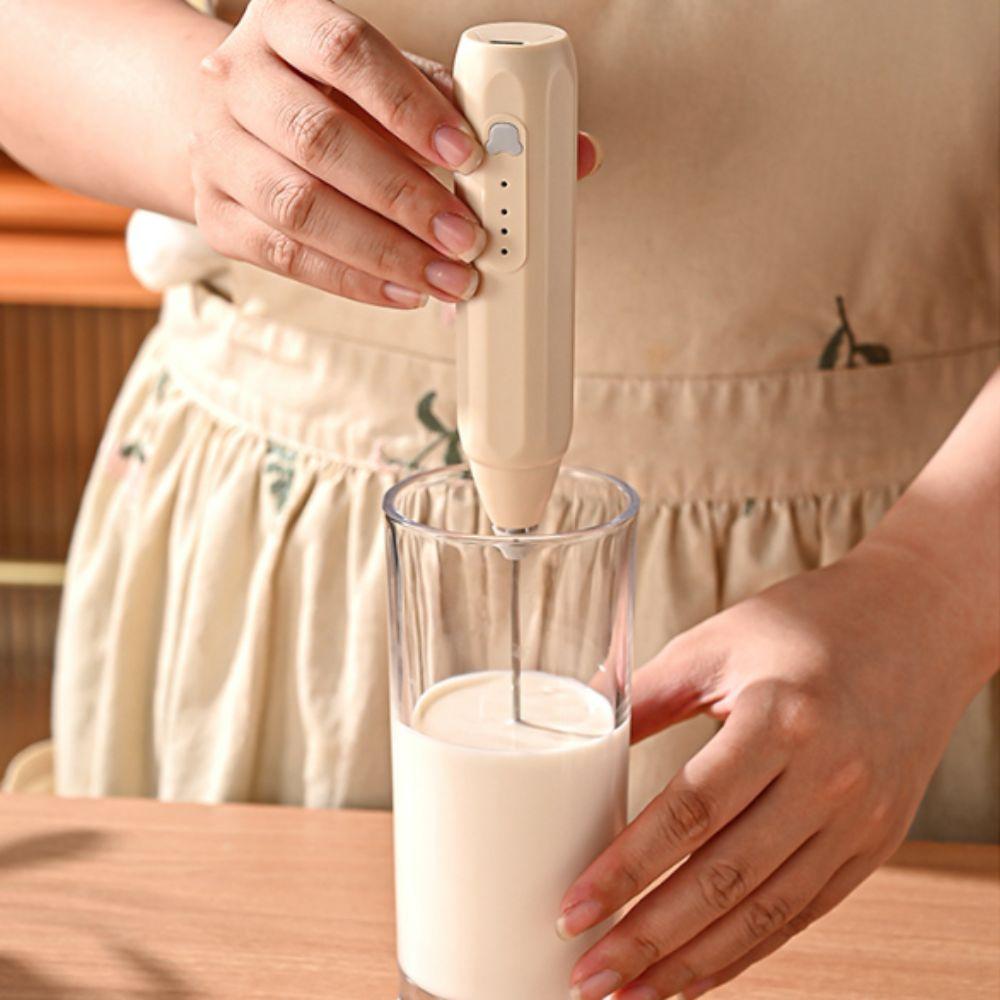 USB Rechargeable Electric Egg Beater Handheld Coffee Milk Mixer Electric Milk Frother Travel