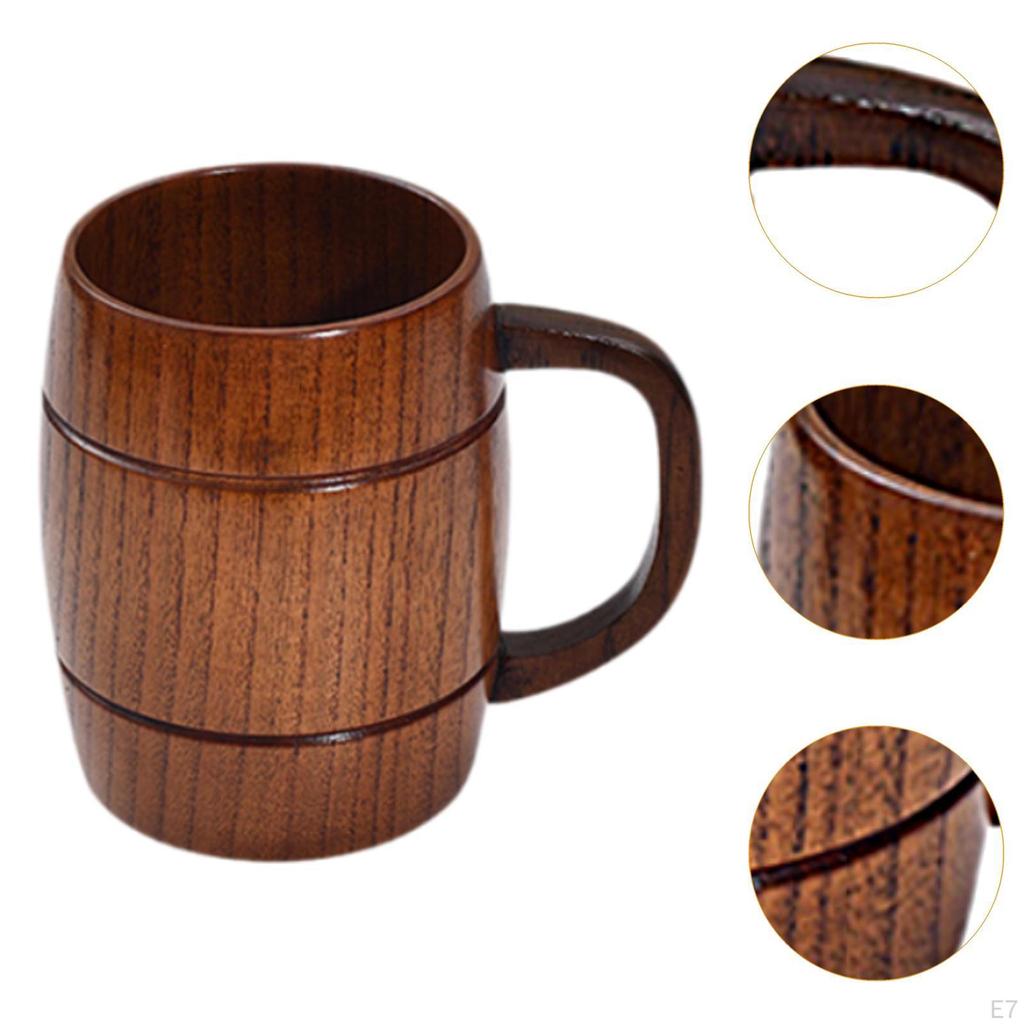 Pivní hrnek ve tvaru sudu, multifunkční minimalistický klasický dřevěný hrnek na kávu