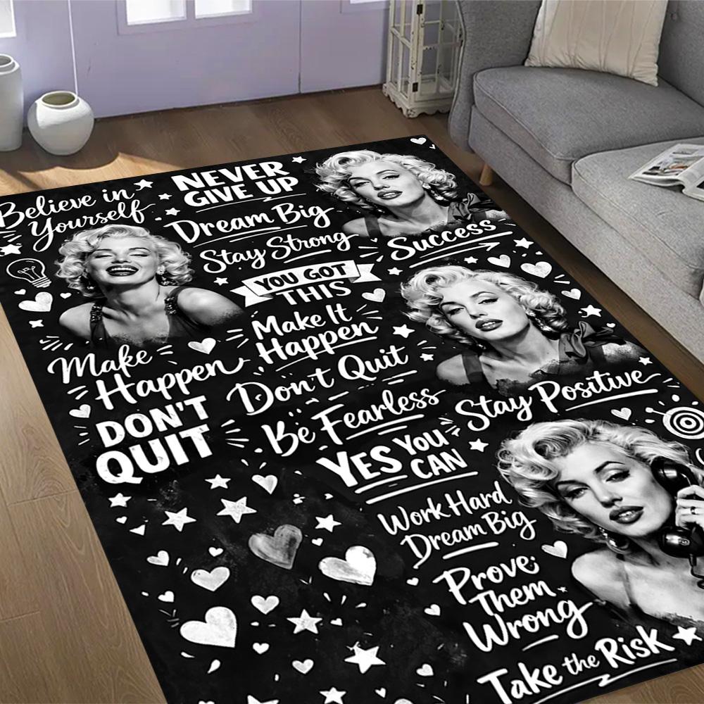 Tappeto da Pavimento Iconico Poster Marilyn Monroe Tappeto per Ufficio Perfetto per Ingresso Studio Soggiorni Camere da Letto Tappeto Antiscivolo Decorazione Ufficio Anime