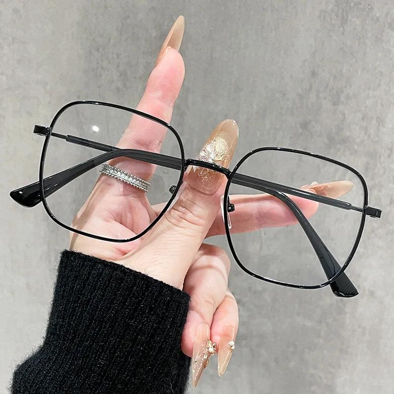 Blue Light Blocking Glasses Fashion High-end Men Optical Clear Glasses Black Oversized Square Frame Eyeglasses Women Eyewear