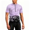Tricou de ciclism pentru bărbați cu mânecă scurtă și fermoar - Imprimat, Respirabil, Uscare rapidă, Gât pentru ciclism