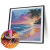 30x30cm Beach 5D DIY Full Drill Round Diamond Painting Kit for Home Wall Decor