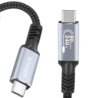 To 80Gbps Bidirectional Data 240W Fast Thunderbolt USB 3 Backward 8K Video Durable Nylon for Connecting Devices Such As iPhone Galaxy MacBook Android